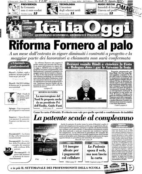 Italia oggi : quotidiano di economia finanza e politica